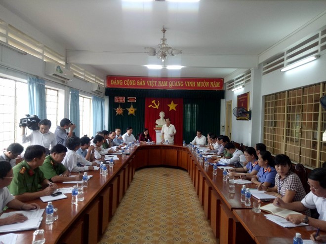 Bộ trưởng Bộ LĐTB&XH Đào Ngọc Dung chủ trì cuộc họp khẩn về tình hình Trung tâm cai nghiện Đồng Nai. Ảnh: zing.vn