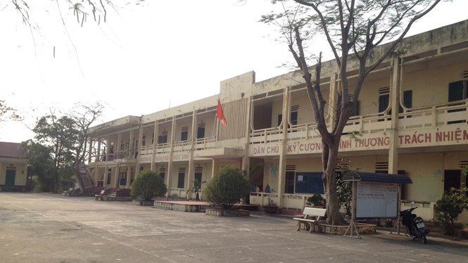 Trường THCS Vĩnh Hào, nơi có thầy giáo bị "tố" đánh học sinh