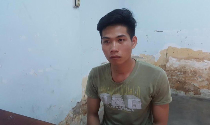 Nghi can Phạm Ngọc Sơn tại cơ quan điều tra.