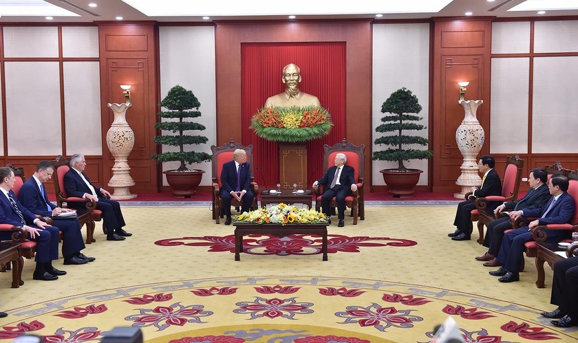 Tổng Bí thư Nguyễn Phú Trọng tiếp Tổng thống Hoa Kỳ Donald Trump