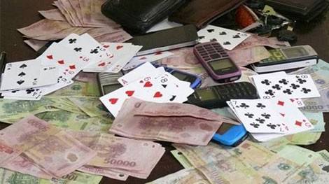 Tang vật một vụ đánh bạc