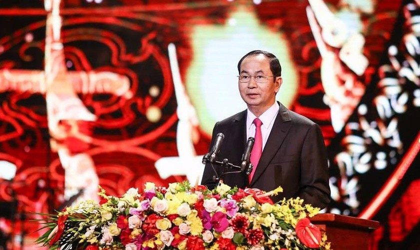 Chủ tịch nước Trần Đại Quang phát biểu trong chương trình.