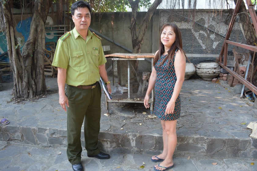 Hạt kiểm lâm thành phố Biên Hòa tiếp nhận cá thể khỉ quý hiếm.