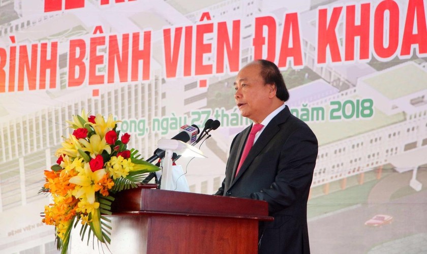  Thủ tướng Nguyễn Xuân Phúc phát biểu tại khánh thành Bệnh viện Đa khoa Vĩnh Long.