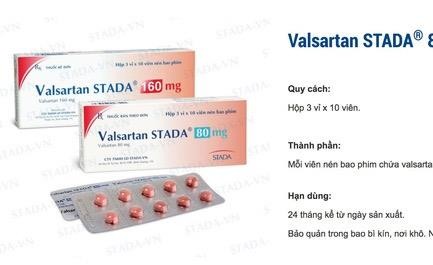 Thuốc điều trị tăng huyết áp Valsartan STADA 80 mg là một trong số 23 thuốc buộc phải thu hồi.