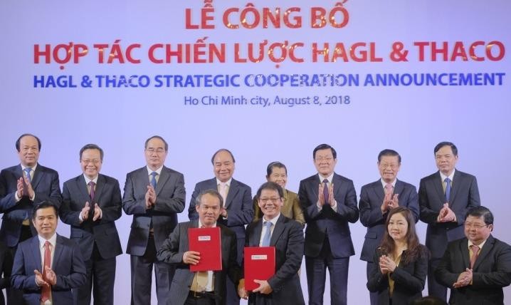Lễ công bố hợp tác chiến lược của Công ty Cổ phần Hoàng Anh Gia Lai (HAGL) và Công ty Cổ phần Ô tô Trường Hải (Thaco). 