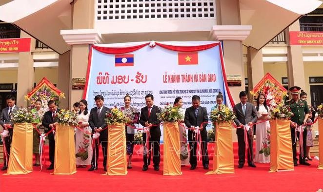 Khánh thành trường học - quà tặng của Tổng Bí thư, Chủ tịch nước Nguyễn Phú Trọng cho tỉnh Bolikhamsay, Lào 
