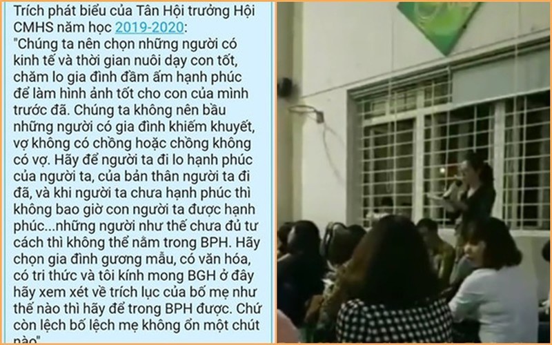 Phát ngôn kỳ thị người nghèo, người đơn thân, bà trưởng ban phụ huynh trường Chu Văn An lên tiếng xin lỗi