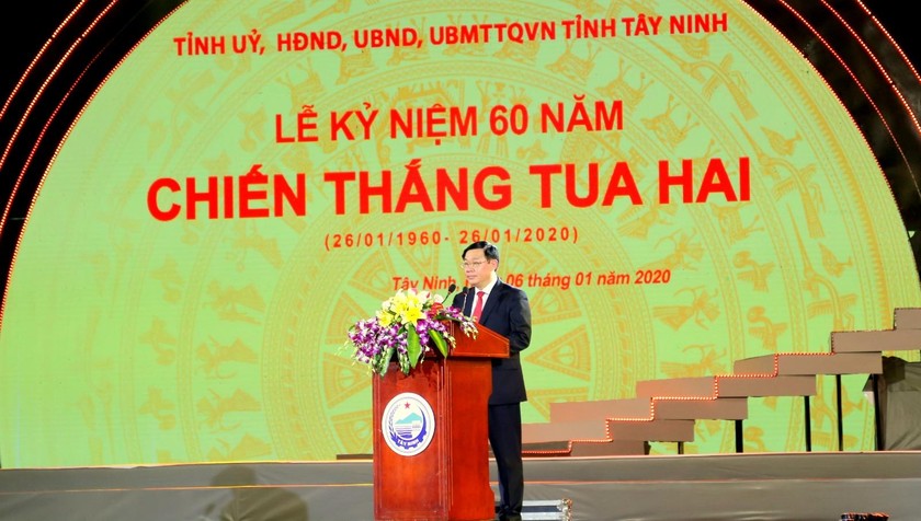Phó Thủ tướng Vương Đình Huệ phát biểu tại buổi lễ.