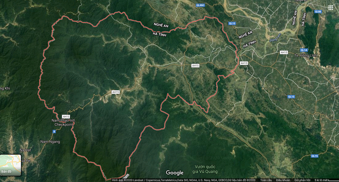 Địa bàn huyện Hương Sơn (Hà Tĩnh) nơi vừa xảy ra trận động đất có độ lớn 2.7 (Ảnh: soha)