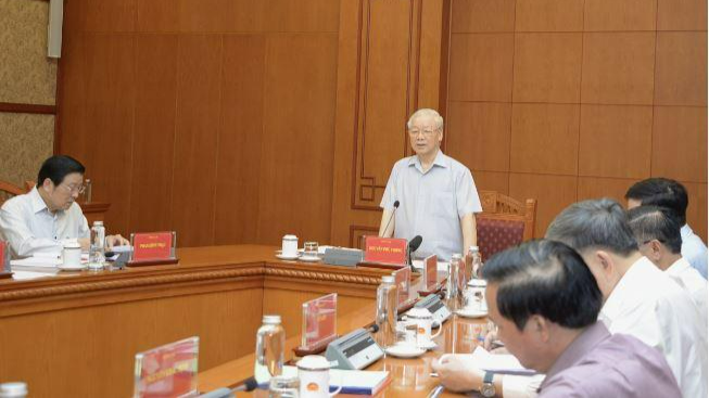 Tổng Bí thư Nguyễn Phú Trọng phát biểu tại cuộc họp Thường trực Ban chỉ đạo Trung ương về phòng, chống tham nhũng, tiêu cực.