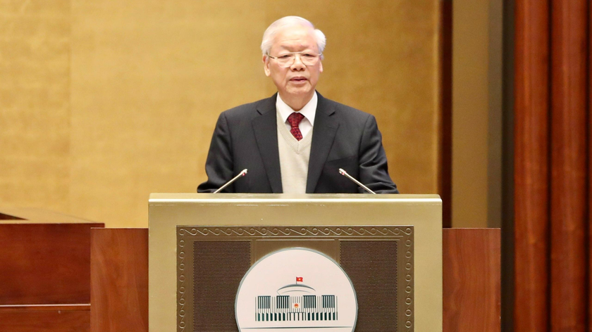 Tổng Bí thư Nguyễn Phú Trọng phát biểu chỉ đạo tại Hội nghị cán bộ toàn quốc quán triệt, triển khai Kết luận và Quy định của Ban Chấp hành Trung ương Đảng về công tác xây dựng, chỉnh đốn Đảng.