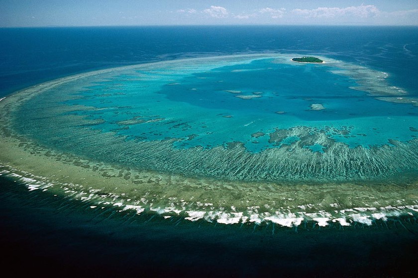 Rạn san hô Great Barrier (Úc) đối mặt với nguy cơ suy thoái vì biến đổi khí hậu. 