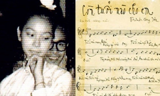 Dao Ánh bên Trịnh Công Sơn (phía sau) năm bà 16 tuổi.