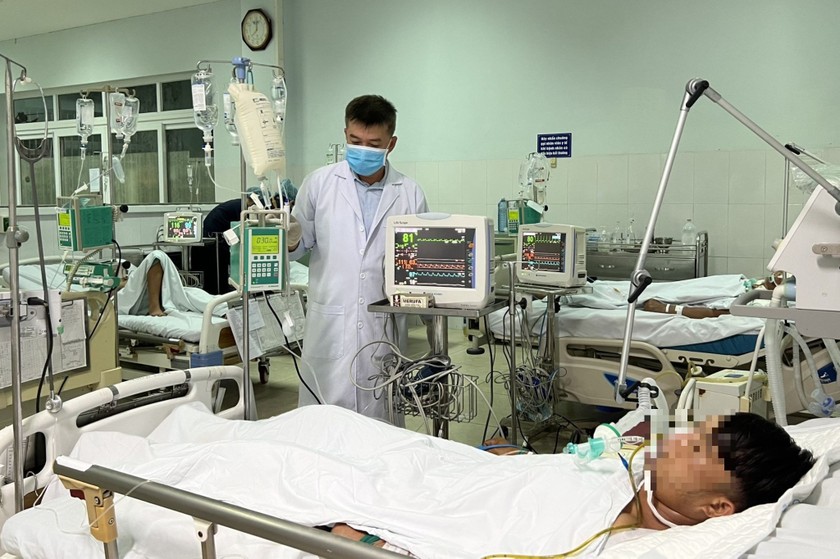 Bệnh nhân ngộ độc Botulinum tại Bệnh viện Đa khoa khu vực Bắc Quảng Nam. (ảnh: Bệnh viện cung cấp) 