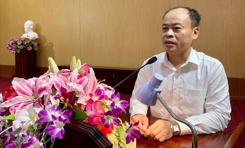 Chủ tịch UBND TP Hải Dương Trần Hồ Đăng phát biểu tại hội nghị.