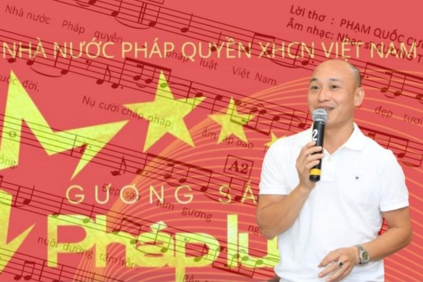 Nhà báo Phạm Quốc Cường - người có 7 tập thơ, nhiều ca khúc được phổ nhạc, trong đó có ca khúc Gương sáng Pháp luật Việt Nam