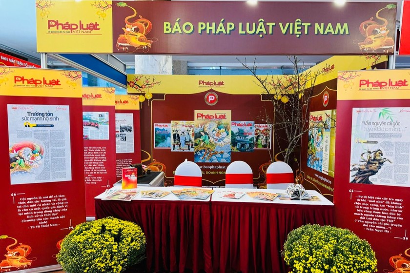 Gian trưng bày tại Hội báo Xuân Hà Nội của Báo pháp luật Việt Nam.