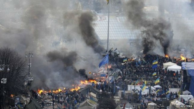 Khung cảnh hỗn loạn tại Thủ đô Kiev của Ukraine