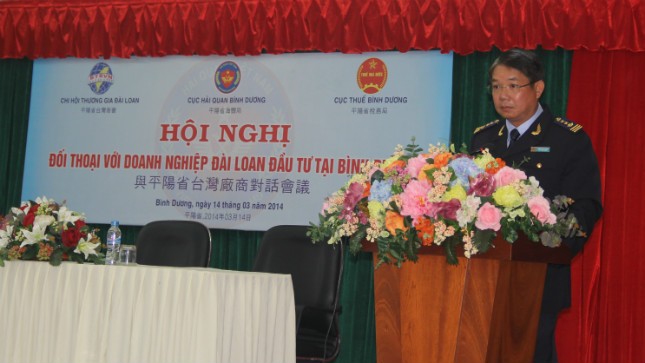 Ông Nguyễn Phước Việt Dũng phát biểu tại Hội nghị đối thoại hải quan - doanh nghiệp Đài Loan