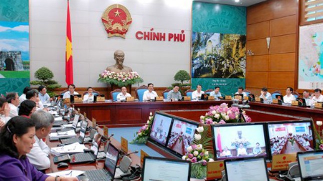 Toàn cảnh phiên họp Chính phủ tại đầu cầu Hà Nội. Ảnh Chinhphu.vn