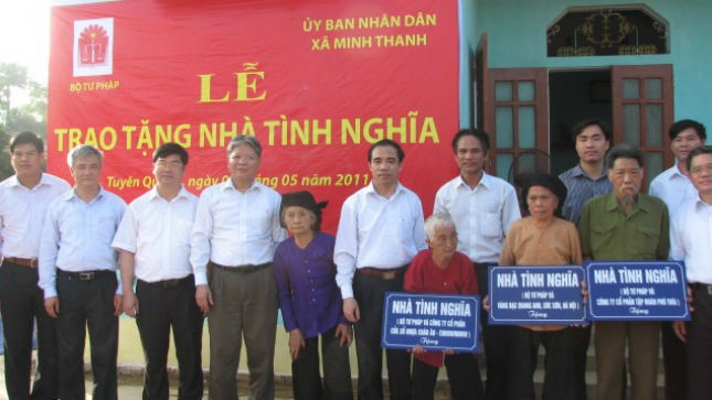 Bộ Tư pháp trao nhà tình nghĩa tại xã Minh Thanh (Sơn Dương, Tuyên Quang)