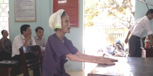 Bà Nguyễn Thị Thinh tại phiên tòa