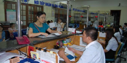 Bộ phận "Một cửa" Bảo hiểm xã hội Thành phố Hà Nội. Ảnh nguồn Internet