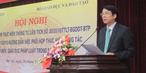 Thứ trưởng Bộ GD&ĐT Phạm Mạnh Hùng phát biểu tại Hội nghị