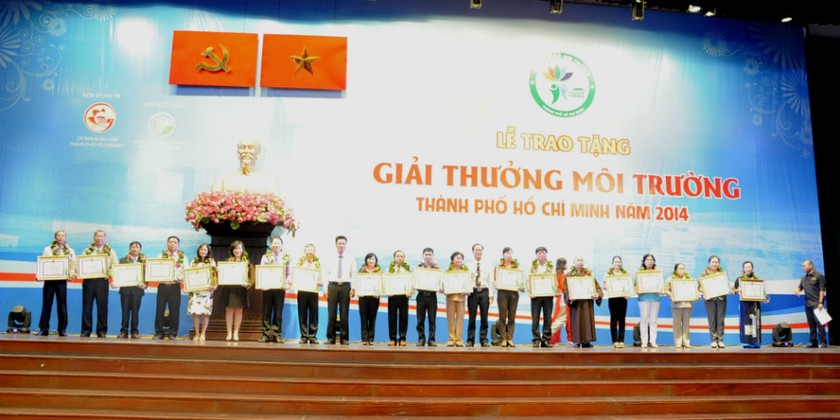 Các tổ chức, doanh nghiệp nhận giải thưởng môi trường Thành phố Hồ Chí Minh năm 2014.