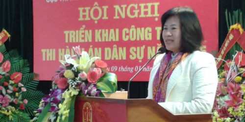 Thứ trưởng Nguyễn Thúy Hiền phát biểu tại hội nghị