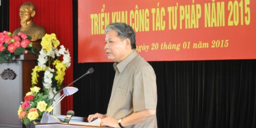Bộ trưởng Hà Hùng Cường tại Hội nghị triển khai công tác tư pháp tỉnh Phú Yên