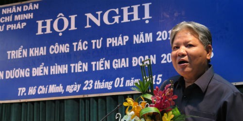 Bộ trưởng Tư pháp Hà Hùng Cường phát biểu chỉ đạo hội nghị