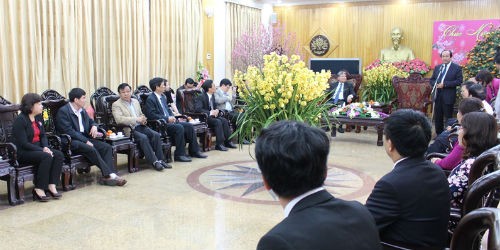 Bộ trưởng Hà Hùng Cường chúc mừng năm mới lãnh đạo Tỉnh ủy, HĐND, UBND tỉnh Hà Nam