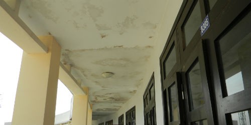 Trần nhà của trường bị bong tróc