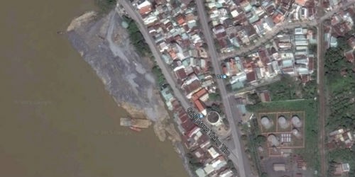 Khu vực sông Đồng Nai bị lấp hiện rõ trên Google map