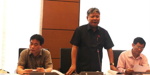 Bộ trưởng Hà Hùng Cường phát biểu tại phiên thảo luận ở tổ chiều 26/5