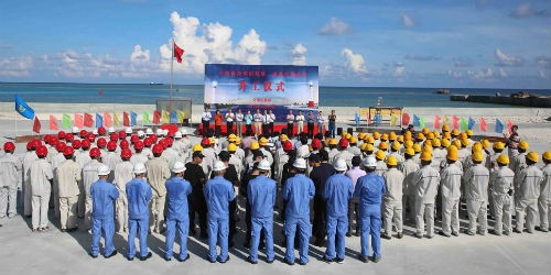 Trung Quốc làm lễ khởi công công trình sau khi san nền xong