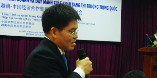 Ông Lý Chấn Dân, Lãnh sự thương mại - Tổng Lãnh sự quán Trung Quốc tại TP.HCM trả lời doanh nhân Việt Nam