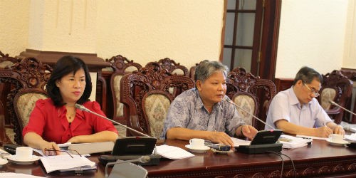 Bộ trưởng Hà Hùng Cường và các Thứ trưởng tại buổi làm việc