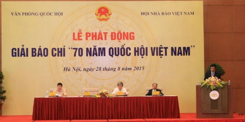 Phát động giải báo chí “70 năm Quốc hội Việt Nam”