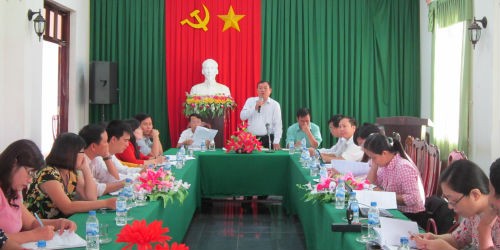 Đồng chí Nguyễn Thanh Bình- Cục phó phụ trách Cục Công tác phía Nam phát biểu tại phiên làm việc