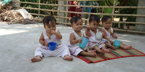 Các bé gái sinh tư Việt- Nam- Hạnh- Phúc