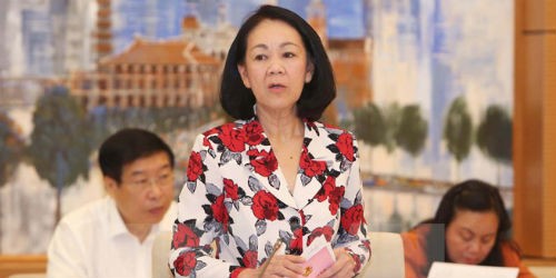 Chủ nhiệm Ủy ban Các vấn đề xã hội Trương Thị Mai phát biểu ý kiến