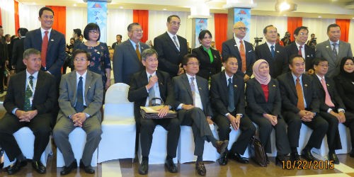 Ðoàn đại biểu Tư pháp liên ngành Việt Nam do Thứ trưởng Bộ Tư pháp Nguyễn Khánh Ngọc (thứ 2 từ trái sang) dẫn đầu tham dự Hội nghị