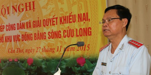 Tổng Thanh tra Chính phủ Huỳnh Phong Tranh phát biểu tại hội nghị