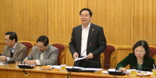 Phó Chủ tịch UBND TP Hà Nội Lê Hồng Sơn phát biểu tại một hội nghị về công tác phổ biến giáo dục pháp luật
