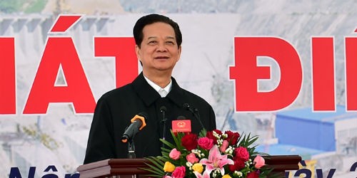 Thủ tướng Nguyễn Tấn Dũng đến dự mừng Tổ máy số 1 công trình Thủy điện Lai Châu chính thức phát điện