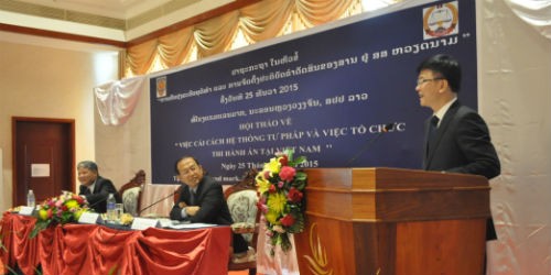 Thứ trưởng Lê Thành Long phát biểu tại hội thảo