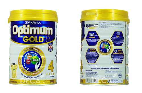 Thiết kế vỏ hộp sữa Optimum Gold số 4 900g (2 – 6 tuổi)